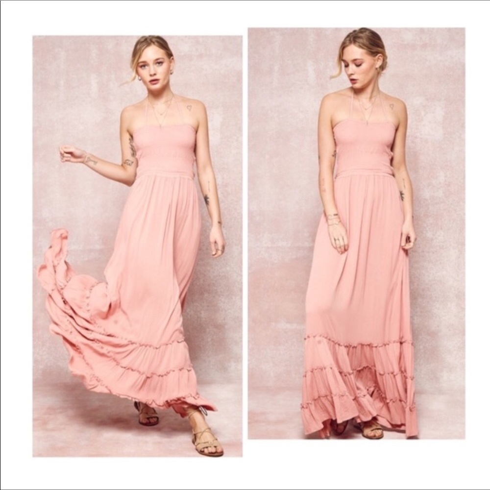 Blush pink maxi dress